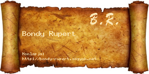 Bondy Rupert névjegykártya